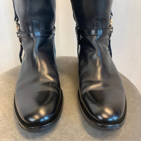 GUCCI Black Charlotte Flat Riding Boot Sz 38.5 equestrian - Picture 6 of 16
